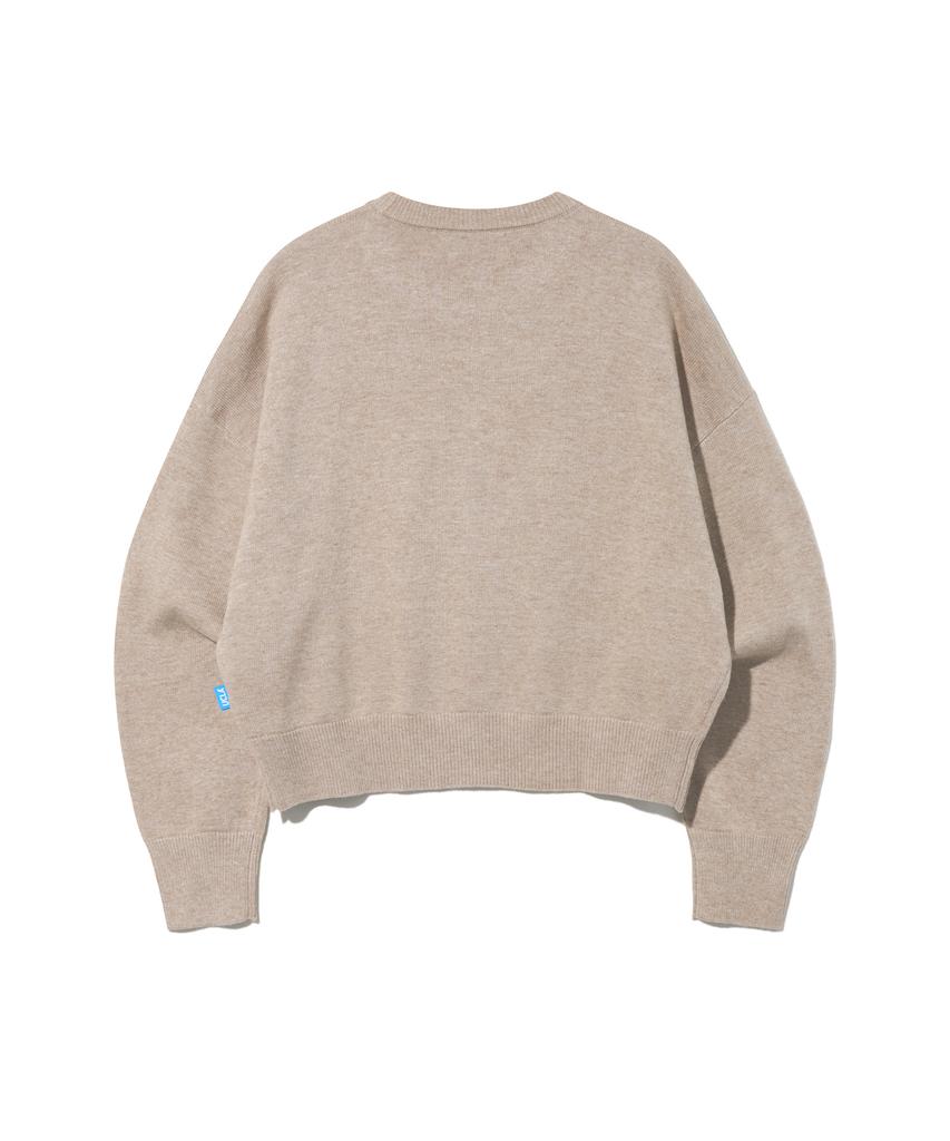 UCLA Women'S Illustration Jacquard Melange Round Neck Sweater [Brown](Ub2Lk82)
