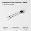 Reversible Combination Stubby Spanner Quick Open Short Handle Ratchet Socket Wrench 8mm-19mm CR-V Steel Bike/Auto Repair Tool