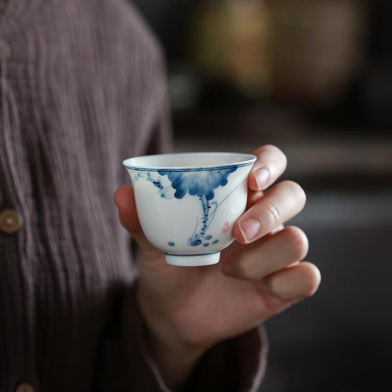 Sushic Hand-Painted Blue & White Gaiwan Tea Set