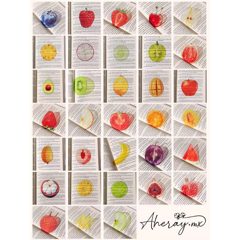 Acrylic Grape Tomato Apple Bookmark – Cute, Transparent, High-End Student Gift and Reading Marker