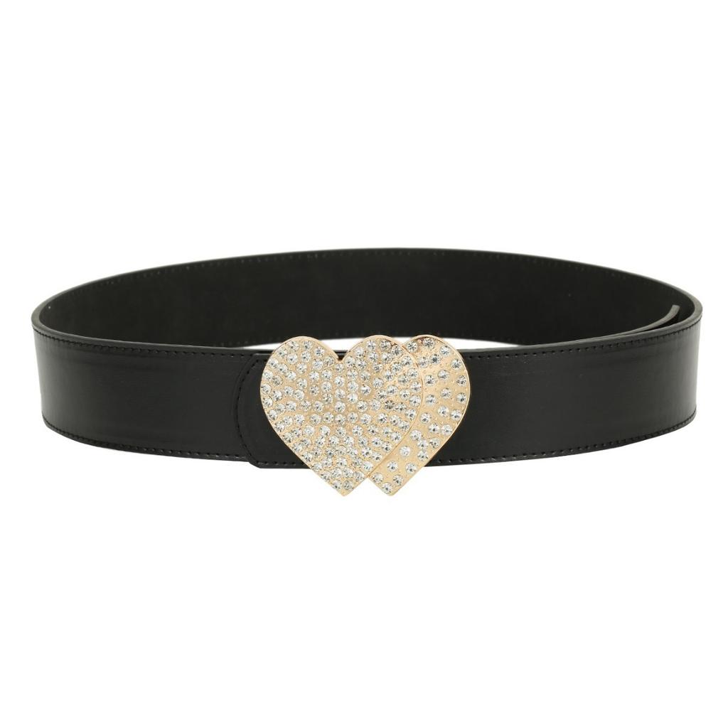Diamond-Encrusted Love Belt With Skirt Decoration Waist Circumference Outer Wear Heart-Shaped Buckle Waist Belt Simple Belt