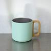304 stainless steel mug, walnut handle coffee cup, double-layer camping cup, beech head handle teacup, anti-scalding cup