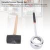 Coconut Opener Tool Set with Hammer Stainless Steel Food Grade Coconut Breaker Kit with Wooden Handle for Shop