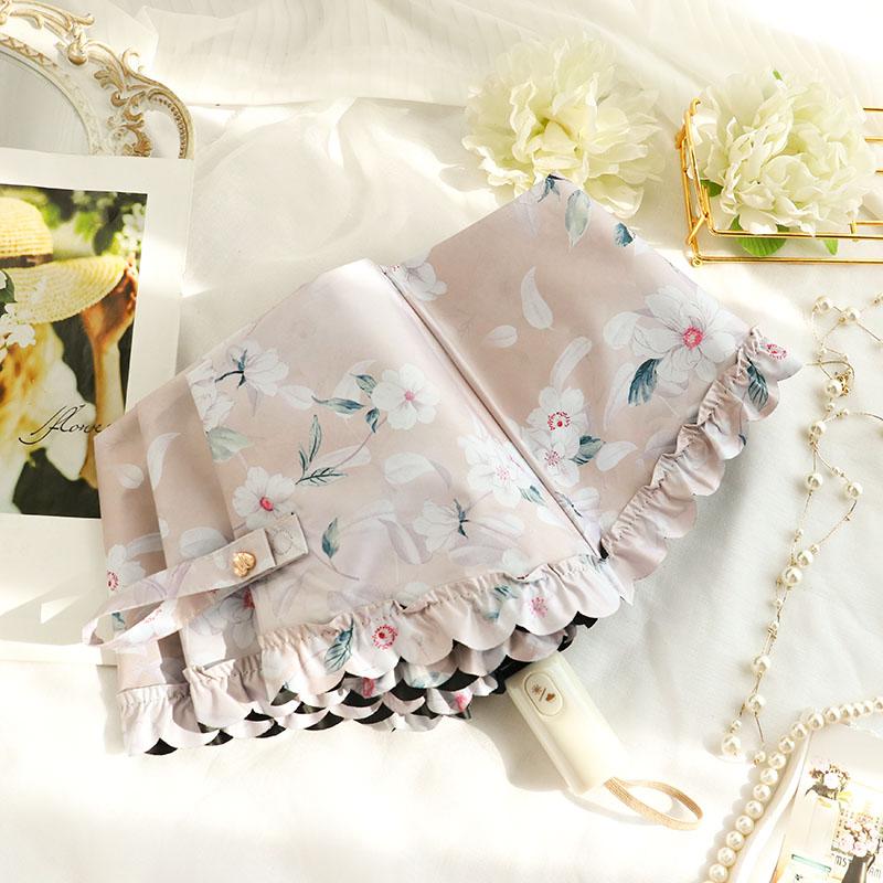 Portable  Fre Sle Five Umbrella Lace   Sunscreen Umbrella for Sunny And Rainy Days UV Protection Sunade