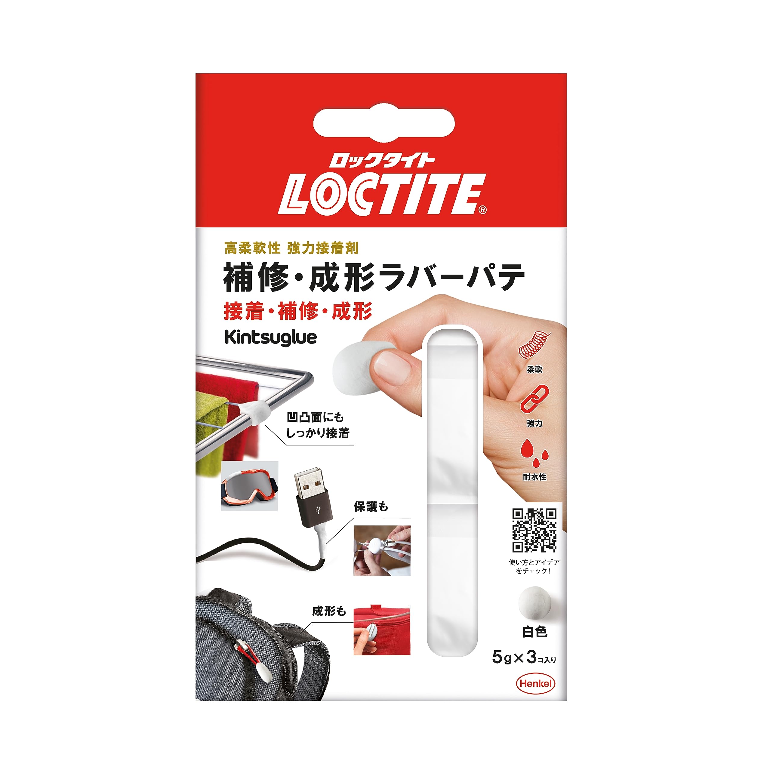 

Клей LOCTITE Kintsu Ремонтная и Формовочная Резиновая Шпатлевка, Белая, 5 г x 3 - Высокоэластичный, Прочный Клей для Склеивания, Ремонта и Формования - KTW-503