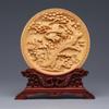 Wood Carving Dragon and Phoenix Round Carving Art Statue Mascot High Quality Home Room, Office Decoration Accessories