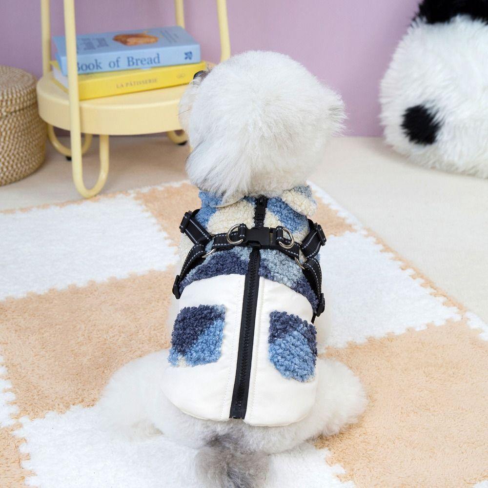 Dog Apparel Warm Dog Jacket Thickened Built-In Chest Straps Puppy Coat Comfortable Skin Friendly Dog Vest Cold Weather
