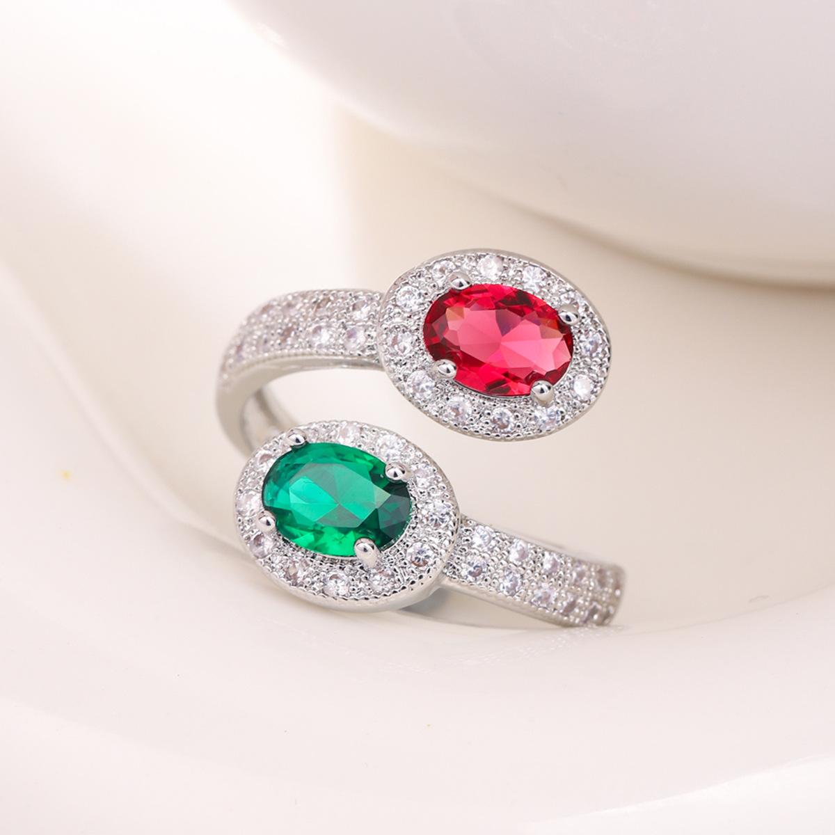 

SODROV винтажные ювелирные изделия с зеленым/красным цирконом, обручальные кольца для женщин 6
