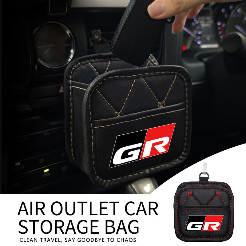 For Toyota Car Sundries Box Dashboard Organize Air Vent Storage Bag Hanging Box GRsport Hilux Aygo Yaris Corolla Rav4 CHR Auris
