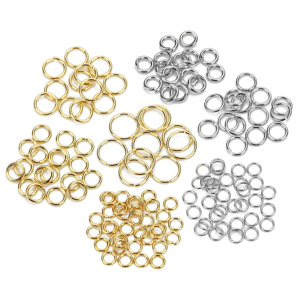 100-200pcs/lot Stainless Steel Open Jump Rings Gold Color Split Rings Single Loop Ring For DIY Charms Jewelry Making Accessories