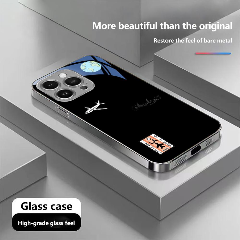 

Чехол для телефона N122 Airplane trajectory art для iPhone 16 15 Pro Max Samsung S24 A54 A35 Xiaomi Redmi Note 13 Pro с покрытием из закаленного стекла for iPhone 7 Plus/8 Plus