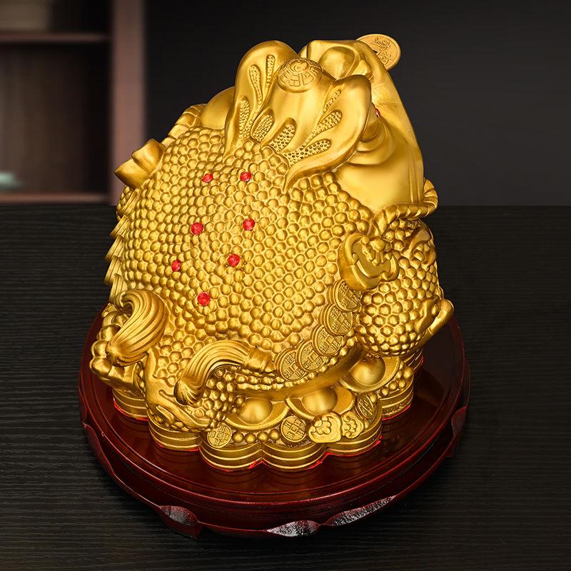 Fengshui Zhaocai Ozdoby Złotej Ropuchy z Czystej Miedzi Przyciągają Bogactwo Skarbiec Złota Ropucha Salon Sklep Prezent na Otwarcie
