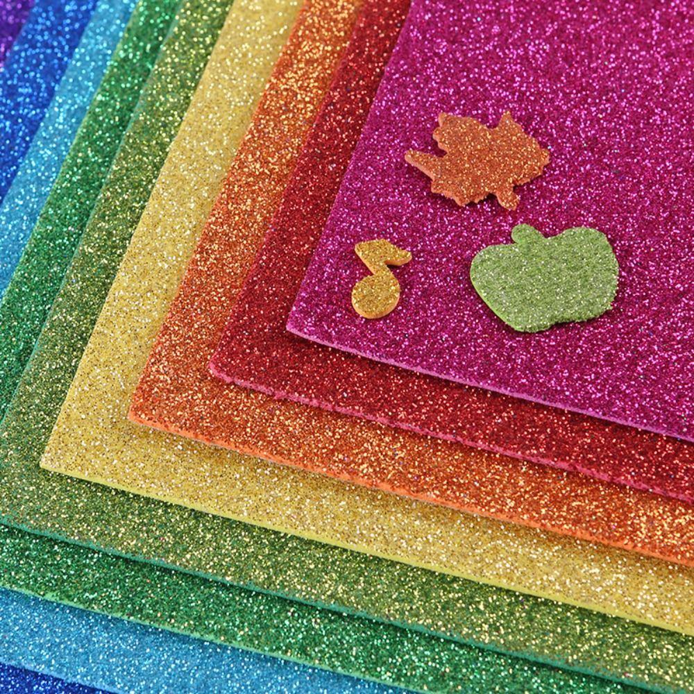

Thick Handmade Paper Flash Colorful Sparkles Paper DIY Cardstock Decorations зелений