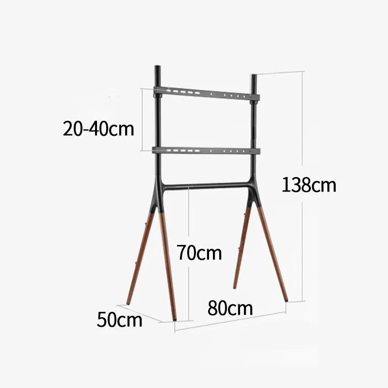 Luxury Floor TV Stand Wood Large Size Home TV Holder Metal Removable Living Room Decoration 42-75 Inches Magazine Rack Gift