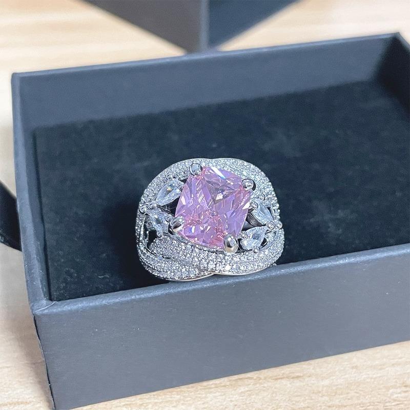 Sace Gems Klasický zirkonový prsten ze slitiny mědi, dámské šperky, svatební dárek pro párty