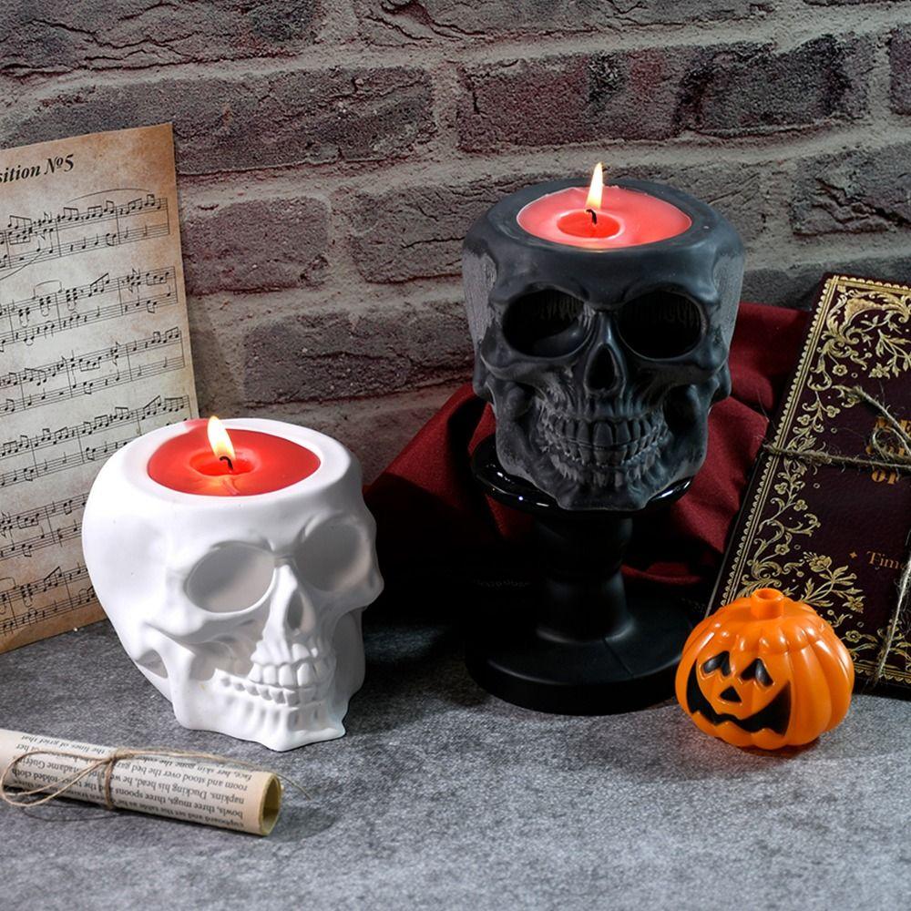 DIY Skull Candle Jar Molds 3D Halloween Candle Jar Mold Skull Resin Molds  for Beginners