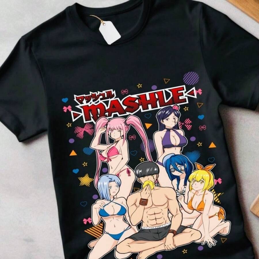 

Mashle Magic Muscles Anime Tee for Kids Fun Cream Puff Design Gift Shirt S