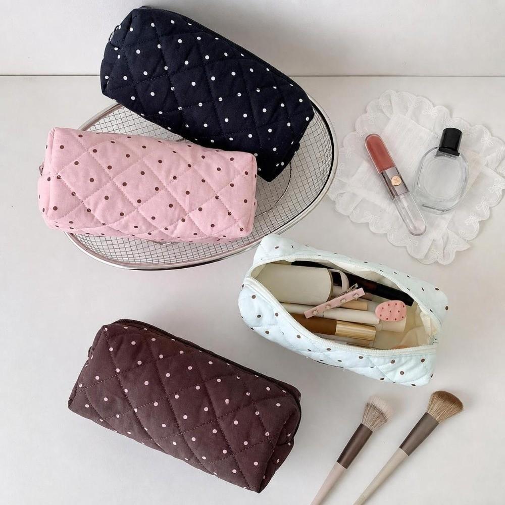 Lightweight Makeup Bag Polka Dot Stationery Storage Pouch Simple Pen Bag  Students Supplies