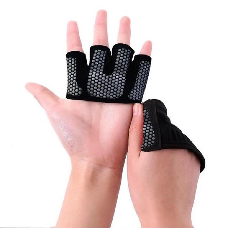Guantes de Fitness, guantes antideslizantes de medio dedo con barra, guantes universales para levantamiento de pesas para hombres y mujeres, guantes deportivos anticallos con cuatro dedos