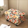 17 Styles Stretch Footstool Cover Ottoman Slipcover Pouffe Dustproof Rectangle Slipcover Print Fabric Furniture Protective Cover