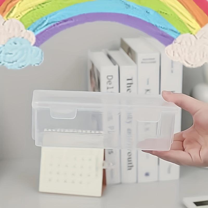 Clear Plastic Storage Box with Hinged Lid for Desktop Organization - Available In 1, 2, or 4 Piece Sets