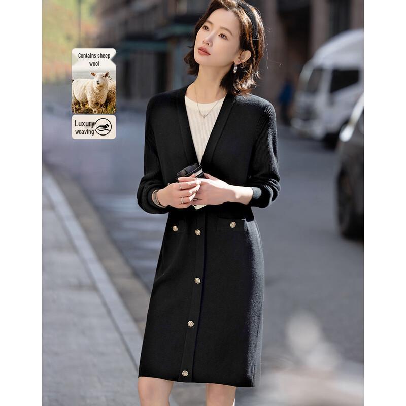 Demana Women s Merino Wool Blend Long Knit Dress M