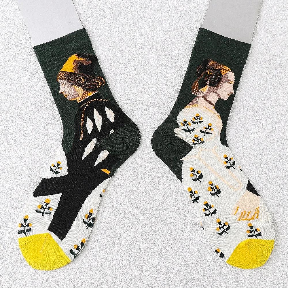 Colorful Cartoon Creative Fashion Vine Graffiti Novelty Men Women Socks Winter Warm Comfortable Cotton Sokken Dropship