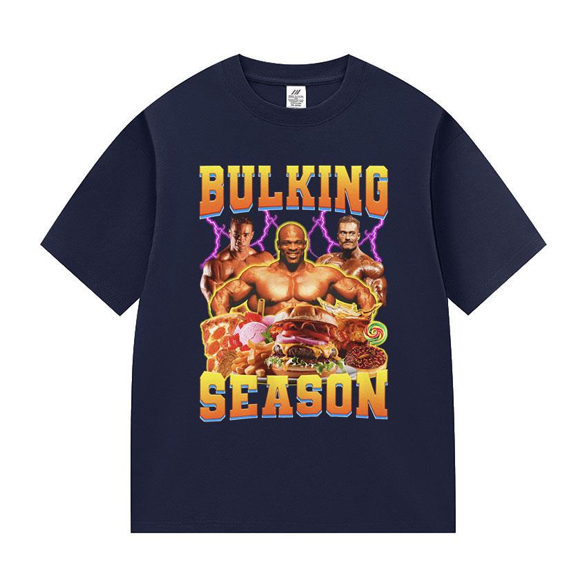 Bulking Season Kevin Levrone Funny Gym Meme T-Shirts Men fashion print Short Sleeve T-shirt Unisex summer Cotton Tees Streetwear