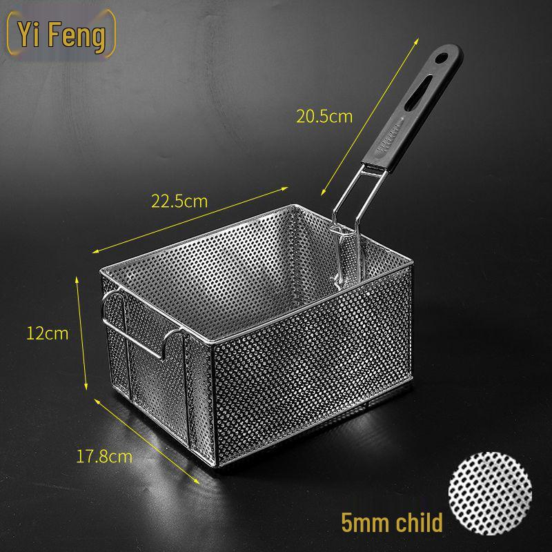 304 Stainless Steel Frying Basket for Electric Fryer - Oil Control, Thickened Design for Frying Skewers and French Fries