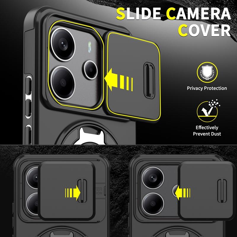 For Xiaomi Redmi Note 14 4G Case Shockproof Armor Camera Protect Fundas For Redmy Note14 4G Car Holder Magnetic Ring Phone Cover