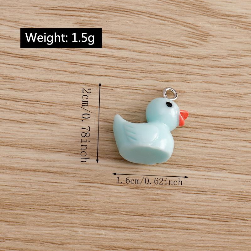 50 Pcs Diy Resin Duck Pendant Cute Animal Charms for Necklace Bracelet and Keychain Couple Family Keychain Pendant