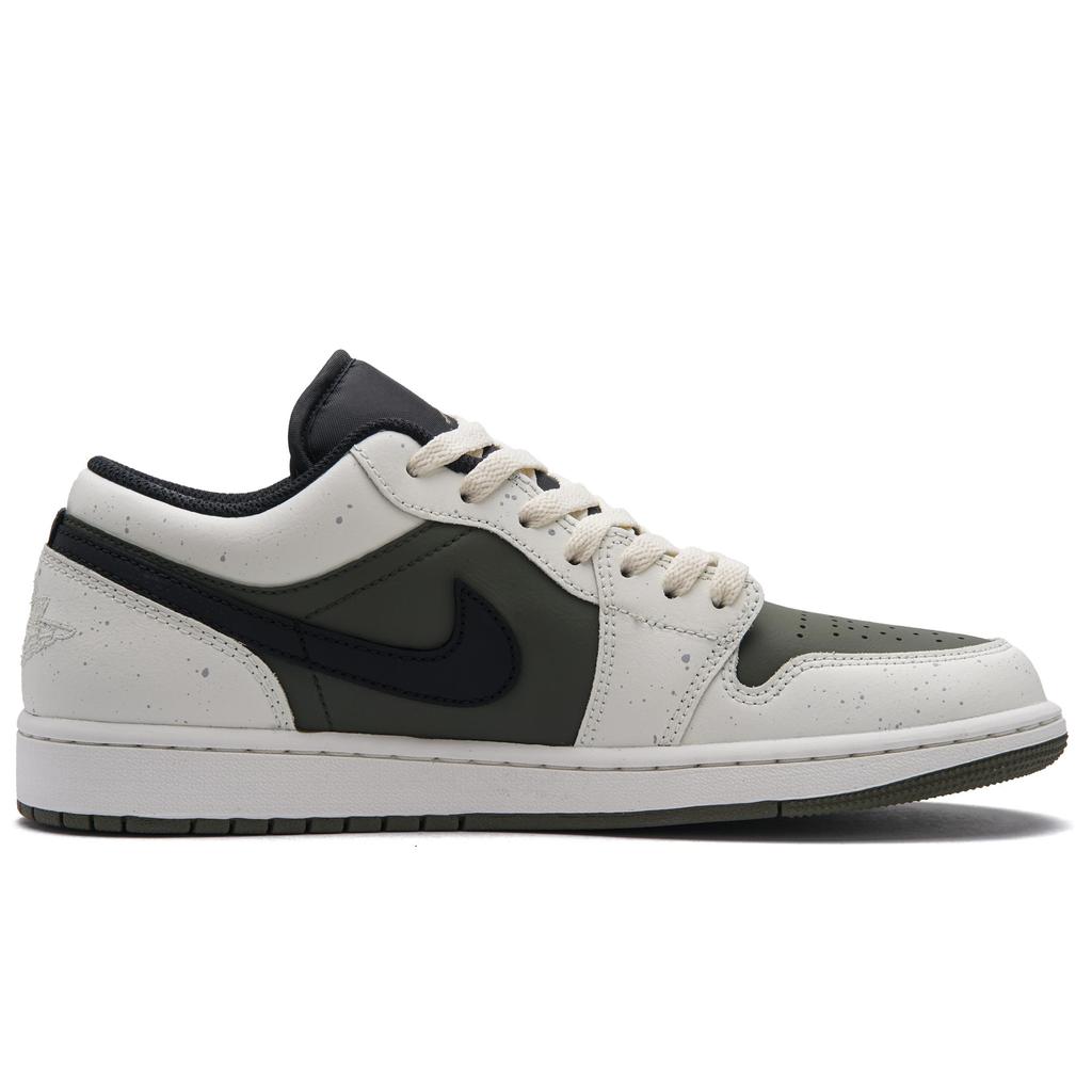 Jordan Air Jordan 1 Panda Olive Low top Vintage Basketball Shoes Unisex Beige Green 553558-092(Team62-)