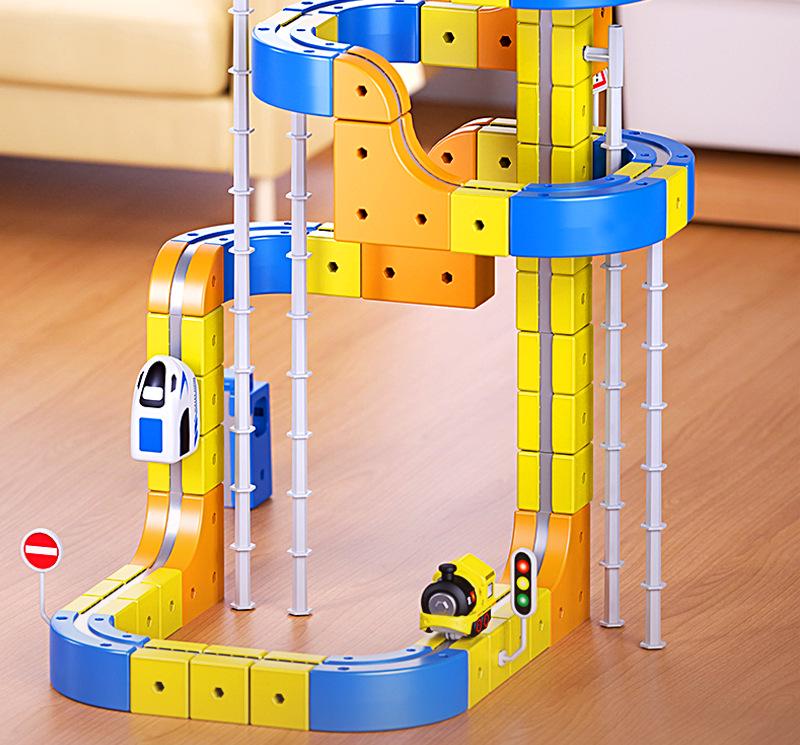 International Children's Educational Magnetic Building Blocks High-speed Rail Toy Train.