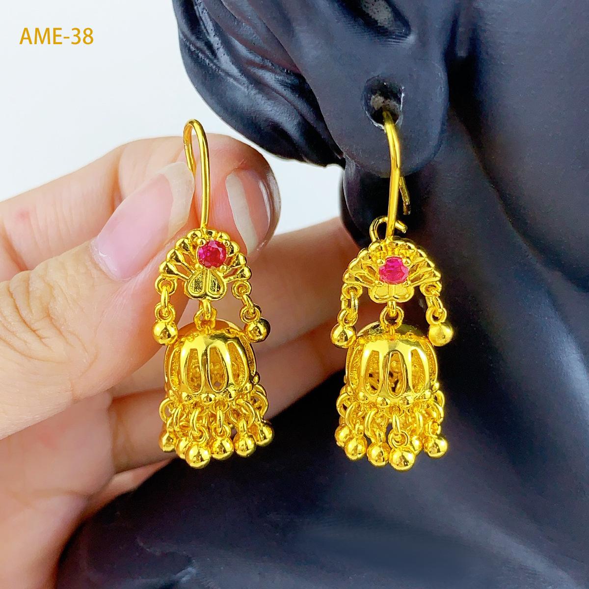 

Dubai Middle East Jewelry 24K Gold Plated Earrings Personalized Minimalist African Nigerian Women s Earrings Earrings