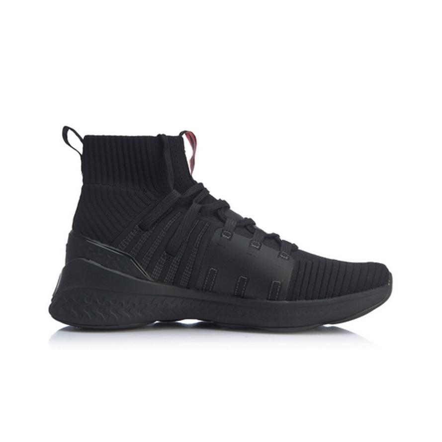 Li-Ning Unbounded 2 Comfortable Versatile Non-Slip Lightweight High-Top Casual Shoes Men Sneakers Black AFPP009-2