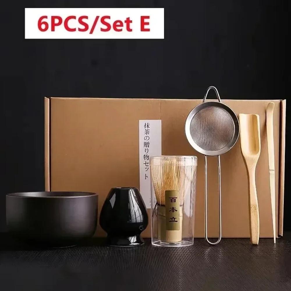 4Pcs 7 Pcs/set Japanese Matcha Blender Set Bamboo Whisk Matcha Brush Teaspoon Kiln Tea Set Beverage Shop Tea-Making Tools