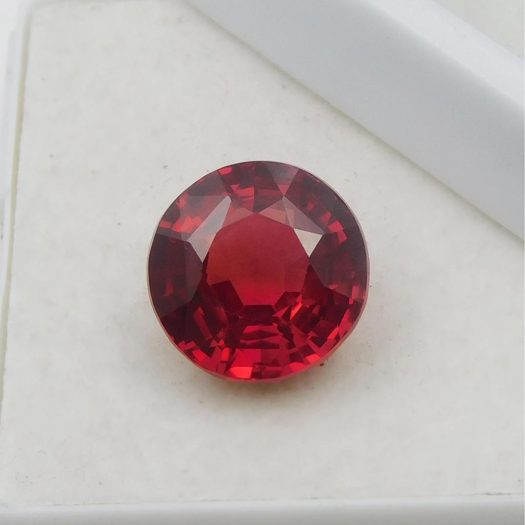 Natural Orange Sapphire Loose Gemstone 11.45 Ct Round for Her September Birthday Birthstone