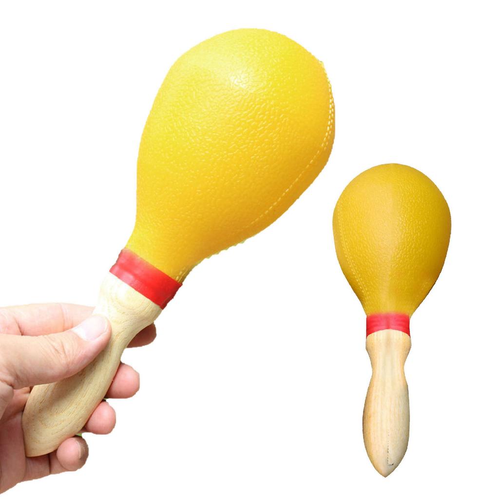 Maracas Kids Rumba Shaker Party Favor Toy PVC Hand Percussion Musical Instrument L Yellow