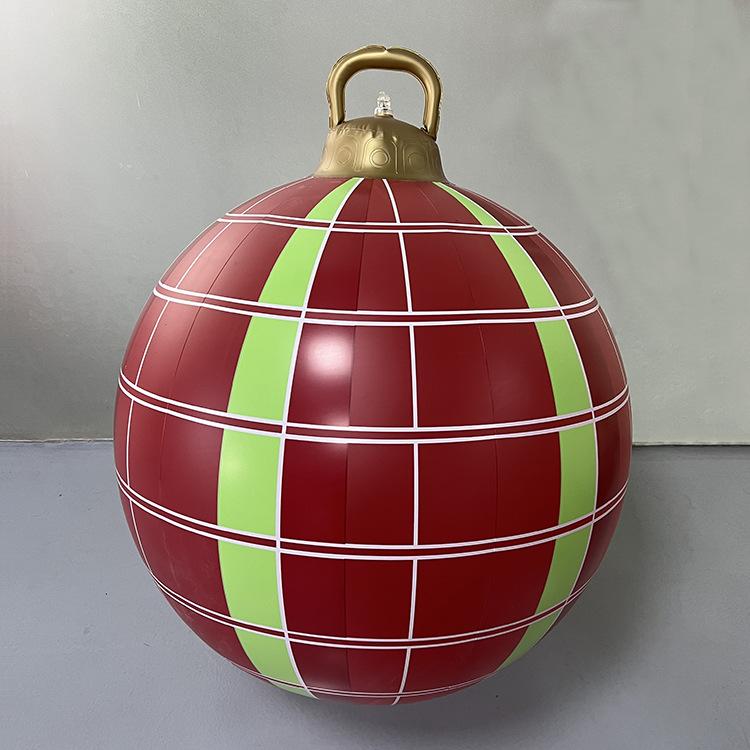 PVC Inflatable Christmas Decorated Ball Ornaments 60cm Inflatable Decorative Ball Outdoor Decoration for Outside Yard Lawn Porch