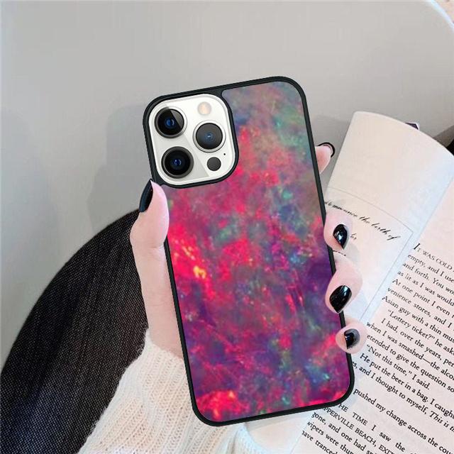 Opal Stone Iridescent Phone Case Cover For iPhone 17 Air 15 16 14 13 12 Pro Max 11 Pro Max Plus Coque Shell