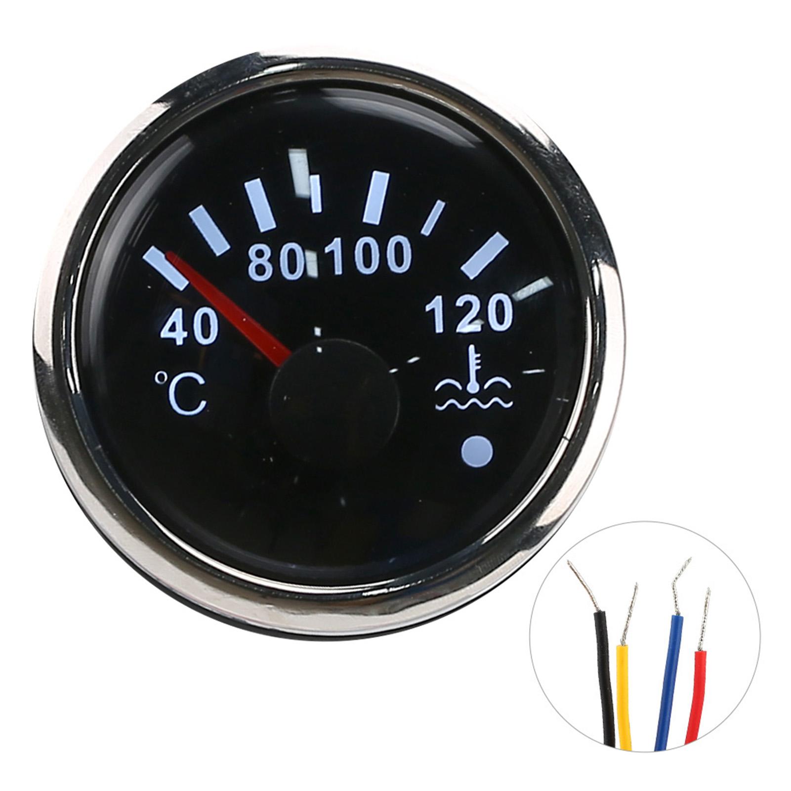 

2in Cooling Water Temperature Gauge 40‑120 celsius Smart Alarm IP67 Waterproof 12VCelsius24V 0‑190ohm Sensor