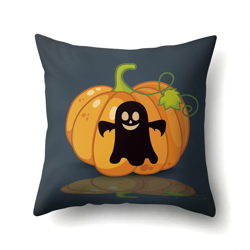 Halloween Polyester Pillow Case Car Waist Pillow Pumpkin Sofa Cushion Cover Office and Home Pillow Case