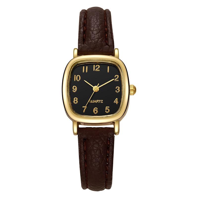 Korean Version of the Trendy Ladies Watch Fashion Small Arab Quartz Watch Leather Strap Watch