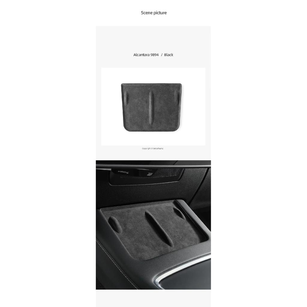 Betterhumz For Tesla Model 3 Y Wireless Charging Cover Non-Slip Mat Dust-Proof Pad Made of Alcantara Interior Decals Accessories