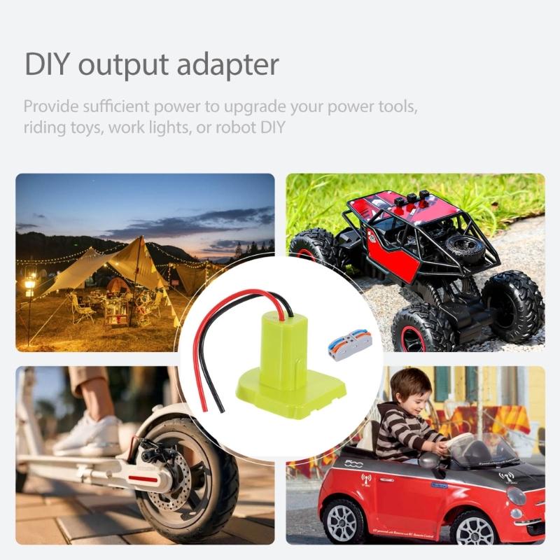 18V Battery Converter Kit with 30A Fuses Defense Plastic Double Output Adapters for DIY Power Tool & Ride Toys
