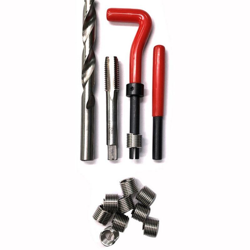 15 Stück Gewindereparatursatz Bohrdraht Gewindeeinsatz Reparatursatz Kompatibles Handwerkzeugset für die Autoreparatur