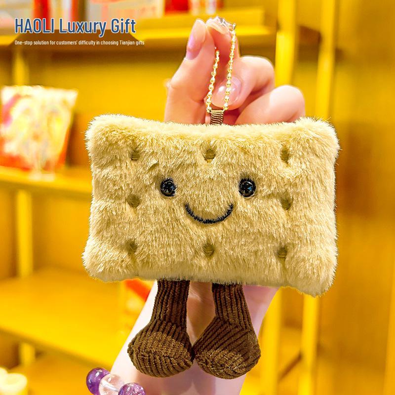 Cartoon Candy Plush Keychain: Cute Biscuit & Bread Doll Pendant Gift