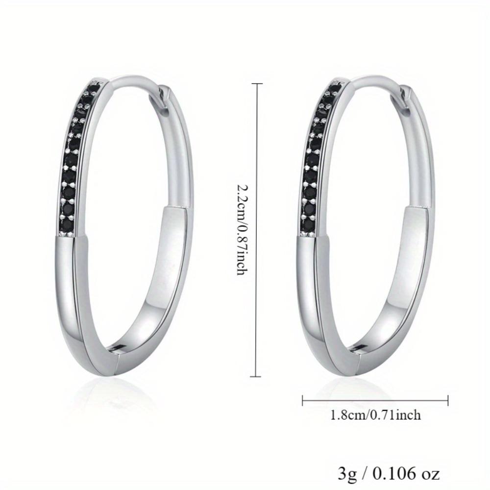 Black Awn Obručové náušnice z černého kamene pro ženy