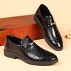 Men's Slip-on Genuine Cowhide Loafers, Crocodile Embossed Pattern, Soft Sole & Soft Vamp, Versatile Casual Leather Shoes