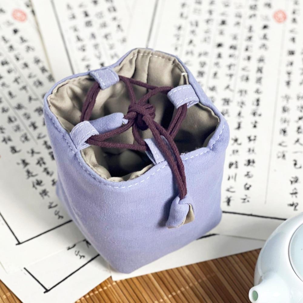 Chinese Style Teacup Drawstring Cloth Pouch Embroidered Brocade Bag Tea Set Organizer Bag  Travel
